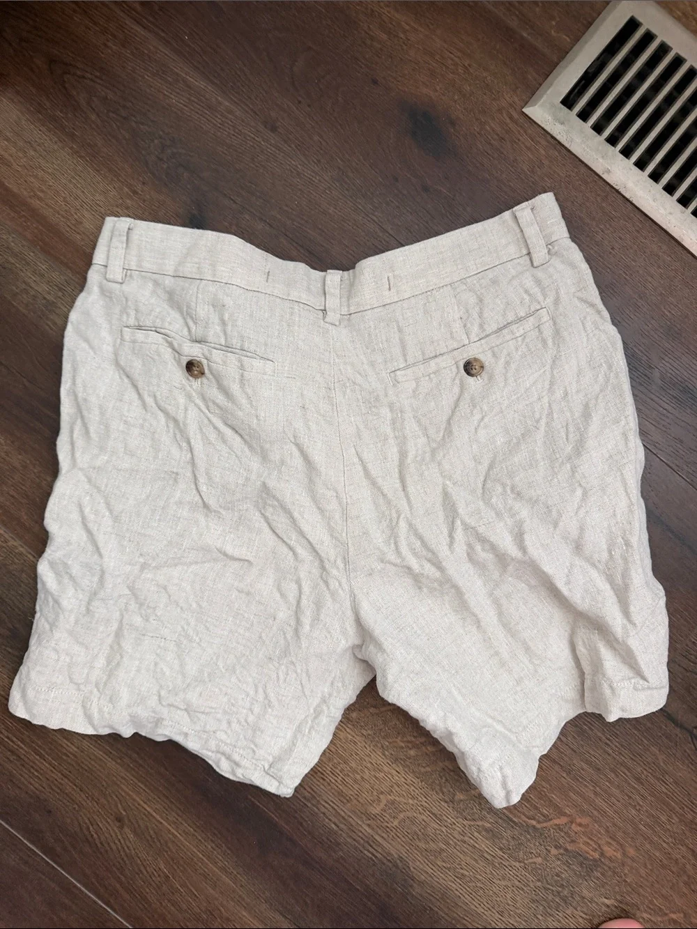 Banana Republic Light Beige Flat-Front Linen Shorts